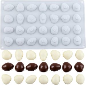 28 Cavity <b>Pebbles</b> Shape Creative Silicone Mold Stone Decoration Tool Baking Mold <b>Chocolate</b> Mold for DIY Handmade - Product Image 1