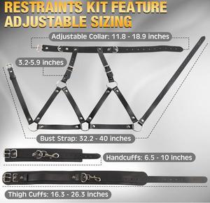 Arnés de Bondage BDSM, Correas de Cuero para Piernas y Cuello, Restricciones para el Pecho, Restricciones para la Cama, Juegos SM, Juguetes Sexuales para Mujeres y Parejas - Product Image 5