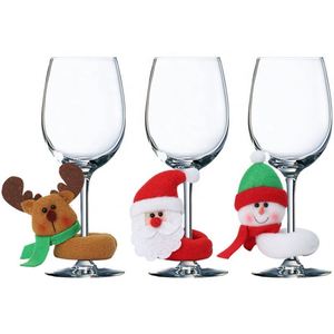 Wine Glass Set Decoration Snowman Elk Santa Claus Christmas Decorations for Home Table Dinner - Product Image 1