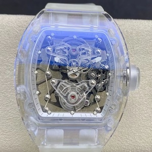 นาฬิกาข้อมือผู้ชายดีไซน์โปร่งใสหรูหรา ตัวเรือนคริสตัลแกะสลักอย่างประณีต พร้อมกลไกตูร์บิญองคุณภาพสูง ทันสมัยและเรียบง่าย - Product Image 1