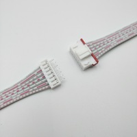 Kabel Harness Pita Datar Putih Merah Kustom dengan Header Pin Satu Ujung untuk Interkoneksi Sinyal Papan Kontrol Peralatan Rumah Tangga