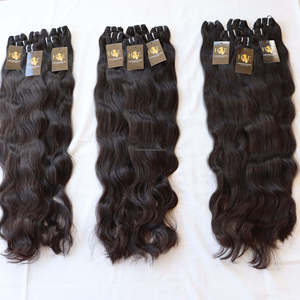 Vente en gros de distributeurs de cheveux ondulés, paquets de cheveux bruts doublement tirés, Extensions vierges non traités, vendeurs de cheveux indiens - Product Image 1