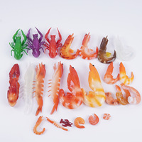 Modèle de crevettes simulées en PVC, fruits de mer simulés, crevettes, écrevisses, queues de crevettes, accessoires pour la restauration et le cinéma