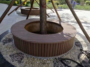 Tốt chịu lực Gỗ nhựa composite WPC công viên băng ghế dự bị xung quanh cây - Product Image 4
