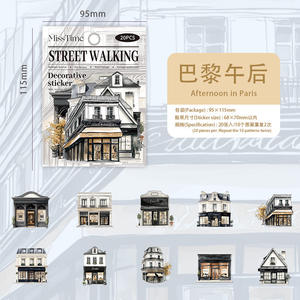 20 unids/pack pegatinas para mascotas calle esquina paseo serie de casas paisajismo manual DIY Material pegatinas decorativas - Product Image 6