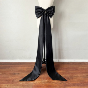 Ladies' wedding dress accessories runway fashion stage performance satin wedding dress train <strong>large</strong> <strong>bow</strong> - Product Image 6