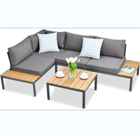 Canapé d'angle modulaire d'extérieur au prix d'usine, ensemble de canapés sectionnels avec table pour patio, jardin, salon, hôtel, ensemble de meubles de patio