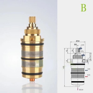 <span class=keywords><strong>Cartouche</strong></span> <span class=keywords><strong>thermostatique</strong></span> en laiton Weihao pour mélangeur d'eau chaude et froide, contrôle de la température, remplacement universel du noyau de valve - Product Image 1