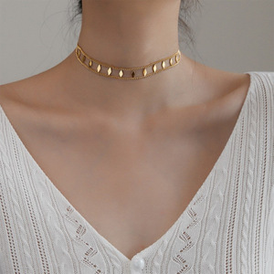 Collier ras du cou pour femme, style sexy et cool, en acier titane plaqué or 18 carats, ne ternit pas - Product Image 3