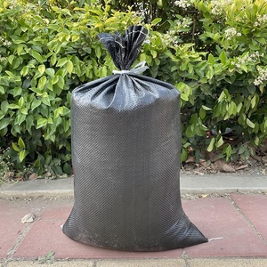 50 ס "מ * 80 ס" מ שקיות חול כבד עבור 50 ק "ג ארוגים פוליפרופילן ארוגים שחורים ריקים עם הגנה UV - Product Image 6
