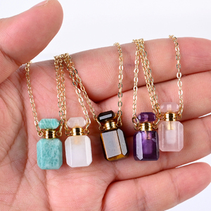 Wholesale Handmade Natural Crystal Crafted Carved Engraved Multi Color Crystal <b>Perfume</b> Bottle for Home Decoration - Product Image 1