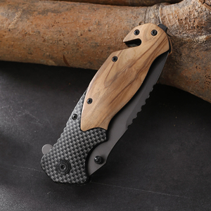 Cuchillo Plegable HL Premium 3Cr13 con Mango de Madera de Olivo y Aluminio para Camping, Caza, Supervivencia, EDC, Táctico - Product Image 6