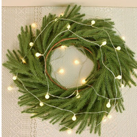 Dekorasi Garland Natal Buatan dari Tanaman Norfolk Pine Hijau Real Touch Pabrik Shangchu, Garland Gantung Campuran, Garland Cypress Palsu