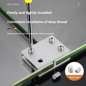 Hợp kim nhôm kính Clip Khung kẽm hợp kim hình chữ nhật kính chủ phụ kiện phần cứng với laminar clip cho kệ sửa chữa - Product Image 4