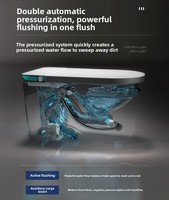 Siège de toilette intelligent en céramique avec bidet automatique, chauffage intégré, cuvette carrée, réservoir d'eau intégré, fixation au sol, siphon en S, capteur de pied