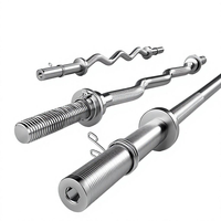 Collection de barres de musculation très vendues, barre incurvée EZ en acier forgé chromé et barre droite pour la musculation et le powerlifting