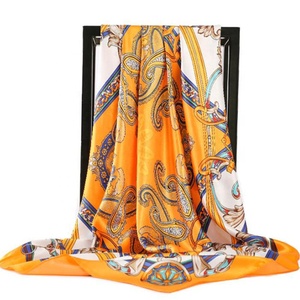 High Quality Retro <strong>Paisley</strong> Totem 90x90 cm <strong>Scarves</strong> Imitated Silk Satin <strong>Scarf</strong> - Product Image 4