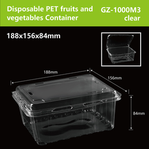 Contenants alimentaires à emporter jetables pour animaux de compagnie écologiques Fruits Légumes BRCGS/Casher Certifié GZW Marque GZ-1000M3 supermarchés - Product Image 6