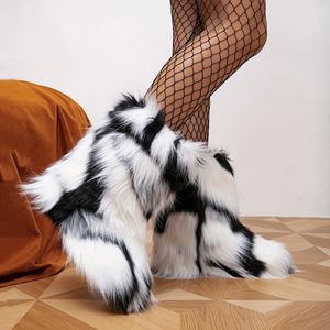 <span class=keywords><strong>Bottes</strong></span> de neige mi-mollet en fausse fourrure moelleuse pour femmes, mode Y2K, <span class=keywords><strong>bottes</strong></span> de neige chaudes, chaussures de luxe pour filles, <span class=keywords><strong>bottes</strong></span> en fourrure pour l'extérieur - Product Image 2