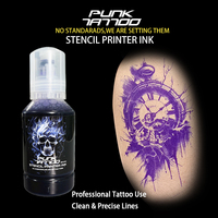 Tinta Printer Stencil Pigmen Tato Punk, Tinta Transfer Gambar Tato, Tinta Inkjet 4oz