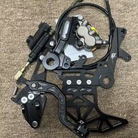 Support de caliper double gauche Surron Ultra Bee avec repose-pieds – Pièce de moto renforcée CNC noire