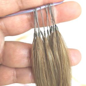 Vente en gros de nouvelles extensions de cheveux pointe plume attachées à la main invisible cheveux chinois vague naturelle sans tête pliante extensions de cheveux en plumes - Product Image 2