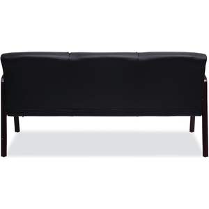Sofá de Recepción Alera de 3 Plazas, 65.75w X 26d.13 X 33h, Negro/Mogoní, para Áreas de Espera - Product Image 1