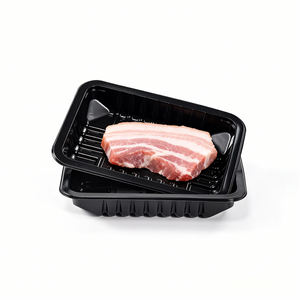 Barquettes alimentaires jetables noires à faible MOQ, tailles personnalisées, épaissies et anti-fuite pour la restauration <span class=keywords><strong>de</strong></span> fruits <span class=keywords><strong>de</strong></span> <span class=keywords><strong>mer</strong></span> en gros - Product Image 2