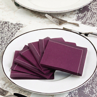 Serviettes en papier pliées 2 plis, 5 x 5 pouces, jetables, style sac, couleur personnalisée, pour dîner et mariage