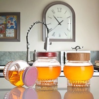 Pot de miel en verre en stock Cadeau de mariage de haute qualité Pot de confiture en verre créatif avec couvercle Récipient hermétique