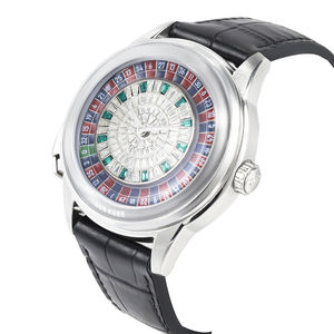 Reloj Mecánico Automático de Lujo Unisex, Personalizado con Diamantes, Movimiento Seagull, Disco de Ruleta, Correa de Cuero, Reserva de Energía, 41 mm - Product Image 5