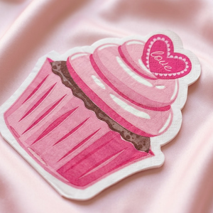 Serviettes en papier en forme de cupcake, imprimées de cœurs roses, jetables, pour la Saint-Valentin, décoration de table, serviettes découpées - Product Image 2