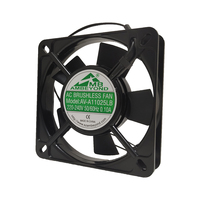Ventilateur de refroidissement d'armoire industrielle ODM OEM AC 100V-240V 11025, 110x110x25mm, roulement à billes, 50/60Hz, haut débit d'air (CFM)
