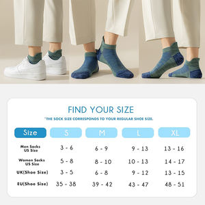 थोक कस्टम लोगो अवकाश टखने के मोजे नरम लुभावनी जाल डिजाइन पुरुषों की महिलाओं की कम कट हुई कपास आकस्मिक पहनने वाले मोजे - Product Image 3