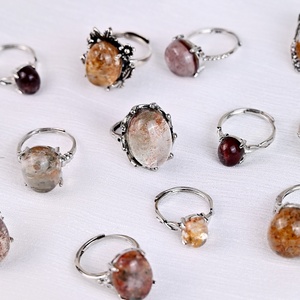 Bague en <span class=keywords><strong>quartz</strong></span> de jardin naturel en gros, bijoux vintage réglables, bague en cristal pour femme, pour cadeau - Product Image 3