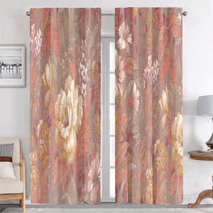 Cortinas Transparentes Florales Modernas y Elegantes en Rosa y Morado, Cortinas de Velo que Filtran la Luz de 90 g/m², 100 % Poliéster con Ojales - Product Image 3