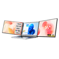 EIMIO Moniteur portable double 16 pouces IPS 2.5K avec interface Type C pour les affaires, les jeux et la bourse