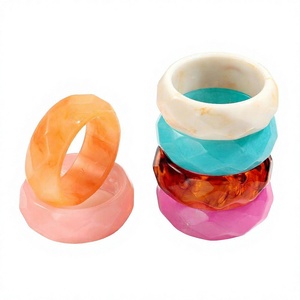 Trendy Acrylic Luxury <b>Resin</b> Bangles Best With Aperture Setting In Green Blue And Teal Colors Unisex Fashion Jewelry for Woman - Product Image 3