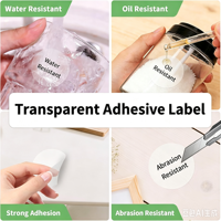 Étiquettes personnalisées transparentes rondes et rectangulaires, autocollantes, résistantes, en rouleau, pour l'emballage et la présentation
