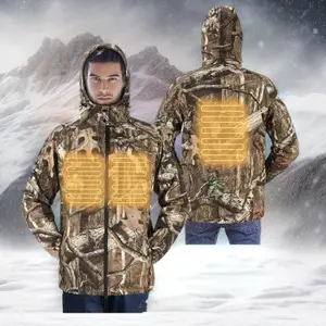 Dames En Heren Outdoor Ademende Softshell Thermische Kleding Winter Jacht Batterij Verwarmde Jas Met Camouflage Patroon