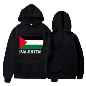 Sudaderas con capucha personalizadas con bandera de Palestina Jersey unisex 100% algodón Palestina Sudadera con capucha Bordado Logo en blanco Hombres HoodieCustom Hoodies W - Product Image 1