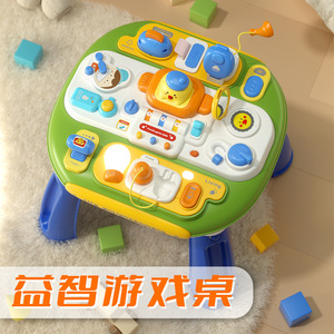 Table d'activités multifonctionnelle pour bébé, plateau d'apprentissage éducatif avec fonction musicale - Product Image 3