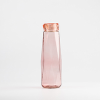 Botol air kaca bening tahan panas, botol air kaca kapasitas besar logo kustom 400ml/14OZ