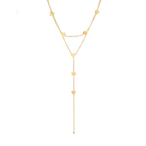 Minimalist Multi Layered Heart Chain Necklace Gold Long Tassel Stackable Jewelry Gift For Women Fashion Necklaces - Product Image 5