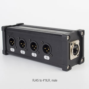Adaptateur <span class=keywords><strong>audio</strong></span> DMX SNA106 Yinyu RJ45 vers 4 XLR mâle, boîtier en aluminium pour éclairage de scène et <span class=keywords><strong>studio</strong></span> - Product Image 2
