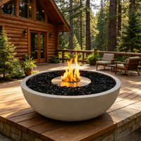 Cheminée à alcool d'extérieur de luxe VALSE, design artistique moderne, foyer autoportant pour la décoration paysagère de jardin