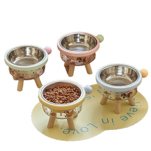 Gamelle surélevée en acier inoxydable pour chats avec base antidérapante et support pour la colonne cervicale - Product Image 5
