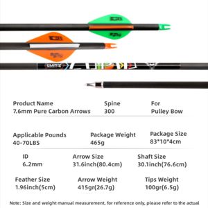 Tir à <span class=keywords><strong>l</strong></span>'arc Pur Carbone Flèche Arbre <span class=keywords><strong>L</strong></span>égère Rectitude Professionnel Compétitif Arc Classique Pointe En Acier Inoxydable <span class=keywords><strong>Archer</strong></span> Outil - Product Image 3