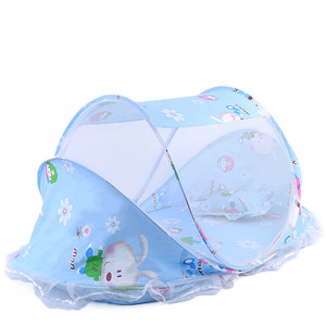 Moustiquaire bébé transfrontalière la plus vendue, nouvelle moustiquaire pliable avec matelas en coton pour bébés, motif dessin animé pour enfants - Product Image 1