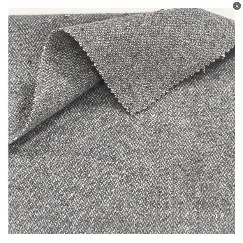 Fabric for Winter Coat 7s Yarn Dyed Brushed Fleece Cutting Poly-Cotton Grey Melange One Side Brush Fabric 320gsm for Winter